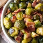 Oven Roasted Brussels Sprouts with Bacon - A Family Feast