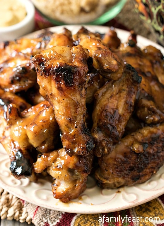 Honey Mustard Soy Glazed Chicken Wings - A Family Feast