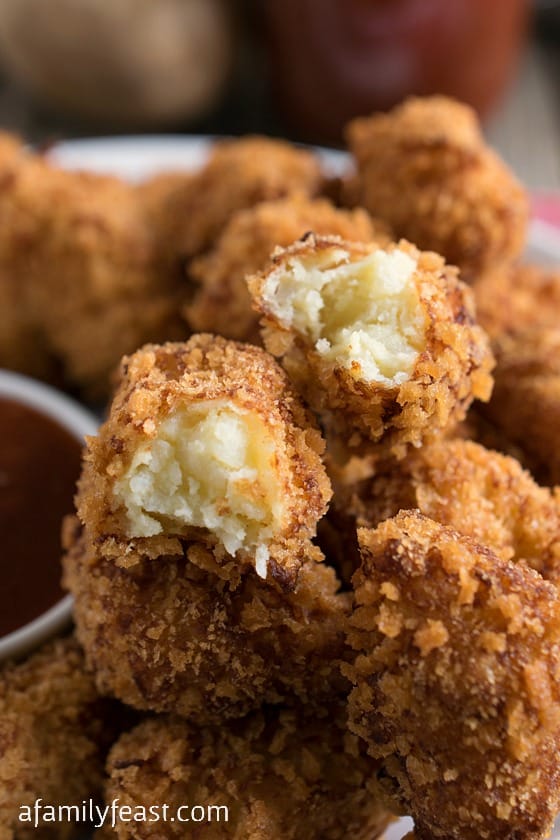 Homemade Tater Tots - Addictively delicious, extra crunchy potato snacks.  So easy and so delicious, you'll never want to buy the supermarket version again!