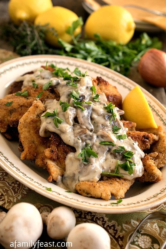 Chicken Escalope with Mushroom Sauce A Family Feast