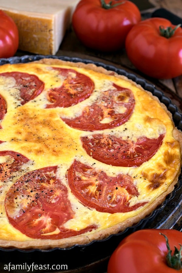 Tomato Tart with Smoked Gruyère and Cracked Black Pepper - A Family Feast