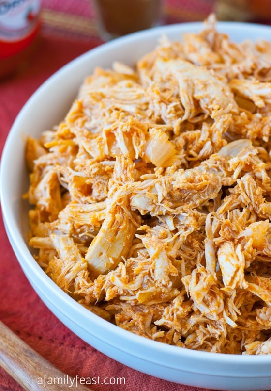 Slow Cooker Pulled Buffalo Chicken - A Family Feast